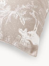 Poszewka na poduszkę z flaneli Animal Toile, Beżowy, we wzór, S 40 x D 80 cm