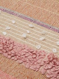 Plaid rose et beige avec fils Lurex Madison, Beige, rose vif, blanc