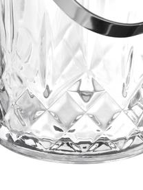 Kleiner Eiseimer Harvey mit Eiszange und Kristallrelief, Glas, Transparent, Ø 13 x H 14 cm