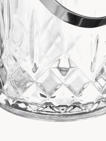 Kleiner Eiseimer Harvey mit Eiszange und Kristallrelief, Glas, Transparent, Ø 13 x H 14 cm