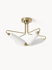 Plafón LED Tate, Anclaje: metal latón, Dorado, blanco, Ø 76 x Al 46 cm