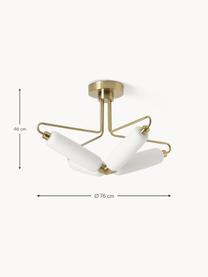 Plafón LED Tate, Anclaje: metal latón, Dorado, blanco, Ø 76 x Al 46 cm