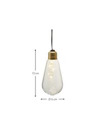 Decoratieve LED lamp Glow, 1 stuk, Lampenkap: glas, Fitting: gecoat metaal, Transparant, Ø 6 x H 13 cm