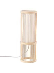 Tischlampe Nori aus Bambus, Beige, Ø 12 x H 36 cm