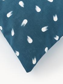 Katoenen kussenhoes Amma met stippenpatroon, Weeftechniek: renforcé Draaddichtheid 1, Blauw, B 60 x L 70 cm