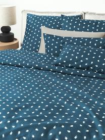 Katoenen kussenhoes Amma met stippenpatroon, Weeftechniek: renforcé Draaddichtheid 1, Blauw, B 60 x L 70 cm