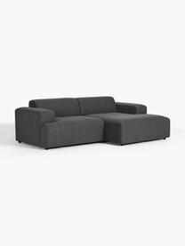 Ecksofa Melva (3-Sitzer), Bezug: 100 % Polyester Der strap, Gestell: Massives Kiefern- und Fic, Webstoff Anthrazit, B 238 x T 143 cm, Eckteil links