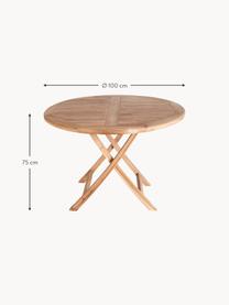 Inklapbare tuintafel Oviedo van teakhout, Ø 100 cm, Teakhout, Teakhout, Ø 100 x H 75 cm