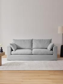 Sofa Zach (3-Sitzer), Bezug: Polypropylen Der hochwert, Füße: Kunststoff, Webstoff Grau, B 224 x T 90 cm