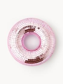 Oggetto decorativo scintillante Disco Donut, Vetro, resina, Rosa chiaro, Ø 15 cm