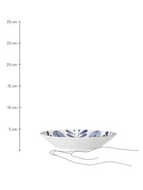Ensaladera artesanal de porcelana Camellia, diferentes tamaños, Porcelana, Blanco, azul, dorado, Ø 22 x Al 6 cm