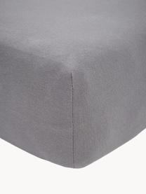 Elastická plachta na  kontinentálnu posteľ Lara, 95 % bavlna, 5 % elastan, Tmavosivá, Š 90-100 x D 200 cm, V 35 cm