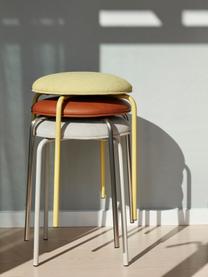 Tabouret Stack, Tissu blanc crème, Ø 35 x haut. 43 cm