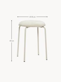 Tabouret Stack, Tissu blanc crème, Ø 35 x haut. 43 cm