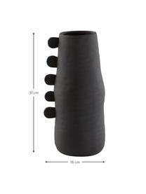 Design-Vase Stila in Schwarz, Polyresin, Schwarz, B 13 x H 31 cm