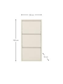 Zapatero de pared Caruso, puertas abatibles, Acero con pintura en polvo, Beige claro, An 50 x Al 103 cm