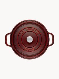 Cacerola redonda de hierro fundido La Cocotte, Hierro fundido esmaltado, Rojo vino, plateado, Ø 24 x Al 15 cm