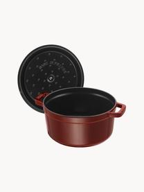 Ronde braadpan La Cocotte uit gietijzer, Geëmailleerd gietijzer, Wijnrood, zilverkleurig, Ø 24 x H 15 cm