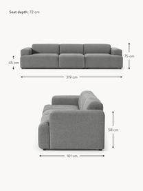 Sofa Melva (4-Sitzer), Bezug: 100 % Polyester Der strap, Gestell: Massives Kiefern- und Fic, Webstoff Dunkelgrau, B 319 x T 101 cm