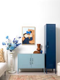 Credenza in metallo Lowdown, Acciaio verniciato a polvere, Azzurro, Larg. 100 x Alt. 72 cm