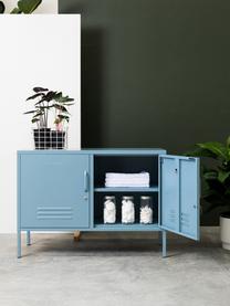 Credenza in metallo Lowdown, Acciaio verniciato a polvere, Azzurro, Larg. 100 x Alt. 72 cm