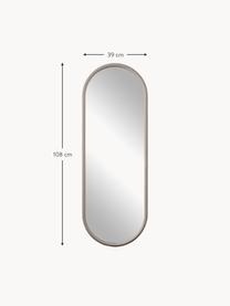 Miroir mural oval Angui, Beige clair, larg. 29 x haut. 78 cm