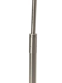Große Bogenlampe Niels, Lampenfuß: Metall, gebürstet, Lampenschirm: Textil, Schwarz, Chromfarben, H 218 cm