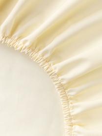 Sábana bajera de sobrecolchón de percal Elsie, Amarillo claro, Cama 180 cm (180 x 200 x 15 cm)