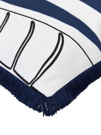 Poszewka na poduszkę z bawełny organicznej Maila, 100% bawełna organiczna z certyfikatem GOTS, Biały, niebieski, S 45 x D 45 cm