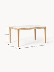 Jídelní stůl s deskou v mramorovém vzhledu Jackson, různé velikosti, Bílý mramorový vzhled, lakované dubové dřevo, Š 180 cm, H 90 cm