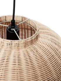 Lámpara de techo artesanal de ratán Chand, Pantalla: ratán, Cable: cubierto en tela, Beige, Ø 45 x Al 43 cm