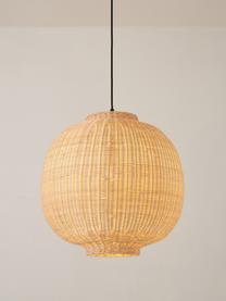 Suspension artisanale en rotin Chand, Beige, Ø 45 x haut. 43 cm