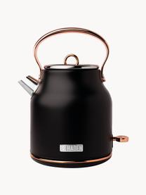 Bouilloire Heritage, 1,7 L, Acier inoxydable, enduit, Noir, doré, 1,7 L