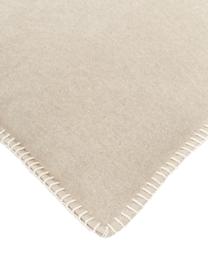 Poszewka na poduszkę z polaru ze ściegiem Sylt, 85% bawełna, 15% poliakryl, Beżowy, S 40 x D 40 cm