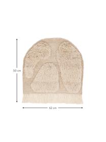 Großes Wandobjekt Jakobsö aus Wolle mit Fransen, 100 % Wolle, Beige, B 62 x H 50 cm