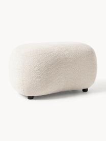 Hocker Alba aus Teddy-Bouclé, Bezug: 100 % Polyester (Teddy-Bo, Füße: Kunststoff Dieses Produkt, Teddy-Bouclé Off White, B 70 x H 42 cm, gebogen rechts