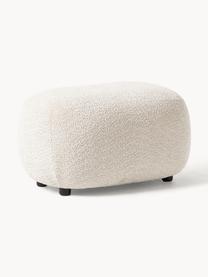 Pouf en peluche-bouclette Alba, Peluche-bouclette blanc cassé, larg. 70 x haut. 42 cm, courbé à droite