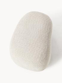 Hocker Alba aus Teddy-Bouclé, Bezug: 100 % Polyester (Teddy-Bo, Füße: Kunststoff Dieses Produkt, Teddy-Bouclé Off White, B 70 x H 42 cm, gebogen rechts