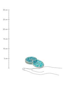 Komplet podstawek ze szkła Mosa, 4 elem., Szkło, Odcienie niebieskiego, beżowy, Ø 10 cm