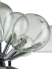 Lámpara de techo de vidrio de diseño Galeno, Estructura: acero, Anclaje: acero, Cable: plástico, Azul claro, cromo, An 47 x Al 40 cm