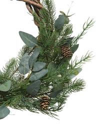 Vánoční věnec Gina, Ø 40 cm, Umělá hmota, Zelená, hnědá, Ø 40 cm, V 15 cm