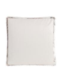 Housse de coussin fourrure synthétique Skins, Endroit : beige, blanc, anthracite Envers : blanc ivoire