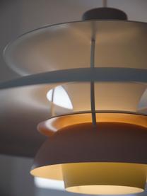 Hanglamp PH 5, Lampenkap: gecoat metaal, Diffuser: glas, semi-transparant, Lichtblauw, lichtroze, perzik, lichtgeel, Ø 50 x H 27 cm