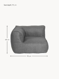 Módulo de esquina de exterior sofá Grow, Tapizado: 100% poliéster, resistent, Tejido gris oscuro, An 95 x F 95 cm
