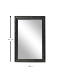 Specchio da parete barocco Muriel, Cornice: legno massiccio rivestito, Retro: pannello di fibra a media, Superficie dello specchio: lastra di vetro, Nero, Larg. 40 x Alt. 60 cm