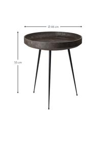 Ronde bijzettafel Bowl van eikenhout, handgemaakt, Tafelblad: eikenhout, FSC-gecertific, Eikenhout, donkerbruin gelakt, Ø 46 x H 55 cm