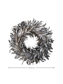 Jarný veniec Argento, Perie, polystyrén, Sivá, Ø 37 cm