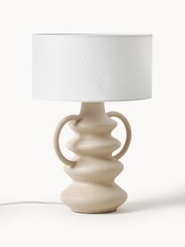 Stolní lampa v organickém tvaru Luvi, Bílá, béžová, Ø 32 cm, V 47 cm