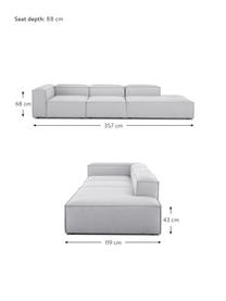 Modulare XL-Ottomane Lennon, Bezug: 100 % Polyester Der strap, Gestell: Massives Kiefernholz FSC-, Füße: Kunststoff, Webstoff Grau, B 357 x T 119 cm, Rückenlehne links