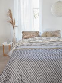 Vzorovaná posteľná bielizeň z bavlneného saténu Trevor, Sivá, hnedá, biela